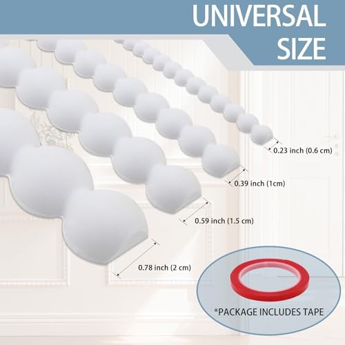 118" x 0.39" Unfinished White Decorative Bead Molding Trim, Flexible Paintable DIY Peel & Stick Wall Moulding for Home Decoration, Bathroom Mirror Frame, Cabinet, Backsplash Tile - Image 2