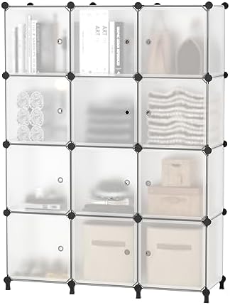 AWTATOS 12 Cube Storage Organizer, Closet Storage Shelves with Doors by AWTATOS