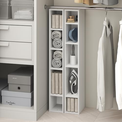 Furinno Fulda 10-Tier Closet Organizers and Storage, Open Shelf, Storage Organizer, 6-Inch Width, for Closet, Bedroom, White - Image 5