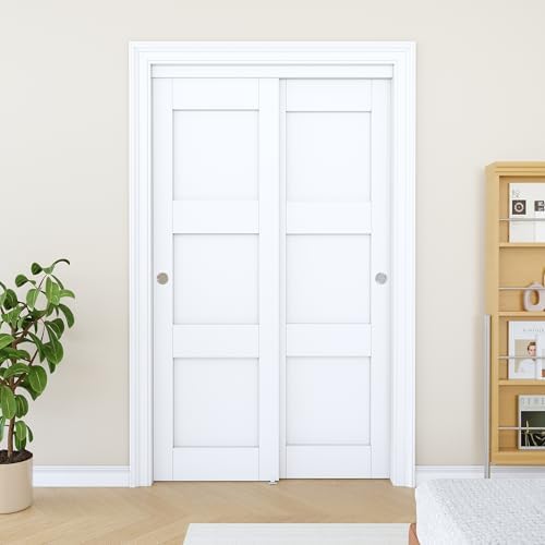 Sliding Closet Door 48"x80", 3 Panel Interior Closet Door, Need to Assemble - Image 2
