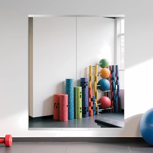 Home Gym Mirror for Wall, 55" x 24" x 2PCS Frameless Full Length Mirror by Ruomeng