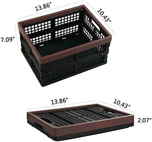 Kekow 15 L Black Plastic Collapsible Storage Basket, Folding Crates Storage, Set of 3 - Image 2