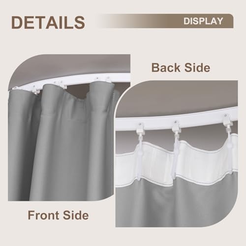 MaKefeile Room Divider Curtains & Flexible Bendable Tracks Set,Privacy Dividers Ceiling Track Curtain Window Blackout Curtains for Living Room Bedroom (W180 × H108 in 1 Panel Grey Drape & White Rail) - Image 5