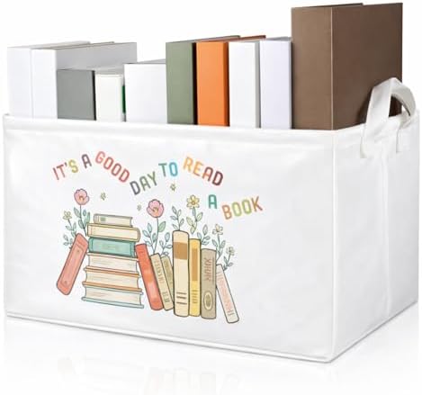 Marsui 1 Pcs Book Storage Basket Its a Good Day to Read a Book, Fresh Color by Marsui