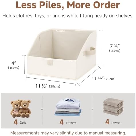 StorageWorks Closet Storage Bins Trapezoid, Beige, Small, 3-Pack - Image 6