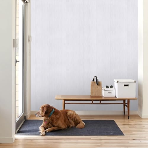 White Grasscloth Peel and Stick Wallpaper A Set of 23.6" X 480" Self-Adhesive Texture Contact Paper Faux Grasscloth Removable Wallpaper for Cabinets Counter Top Shelf Liners - Image 2