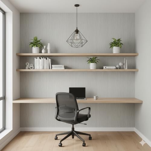 Modern Peel and Stick Wallpaper 17.3" x 78.7" Self Adhesive Wallpaper Textured Neutral Stripe Contact Paper Removable Vinyl Wall Paper for Living Room Bedroom Accent Wall Modern Minimalist Wall Decor - Image 7