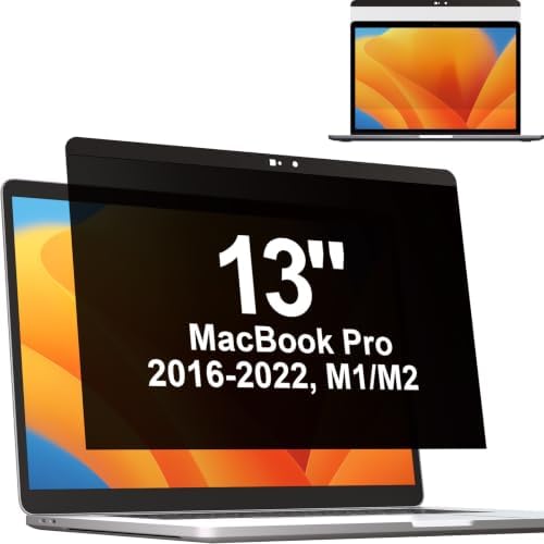 Mamol Magnetic Privacy Screen for MacBook Pro 13 Inch(2016-2022, M1, M2), Anti Glare Blue Light Filter with Camera Cover, Anti Spy Laptop Screen Protector by Mamol