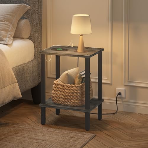 TUTOTAK End Table with Charging Station, Side Table Set of 2, Nightstand - Image 6