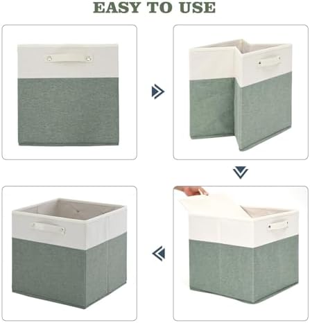 FinishingBo 13x13x13 Storage Cube Bins 4 Pack, Cube Shelf Baskets - Image 5