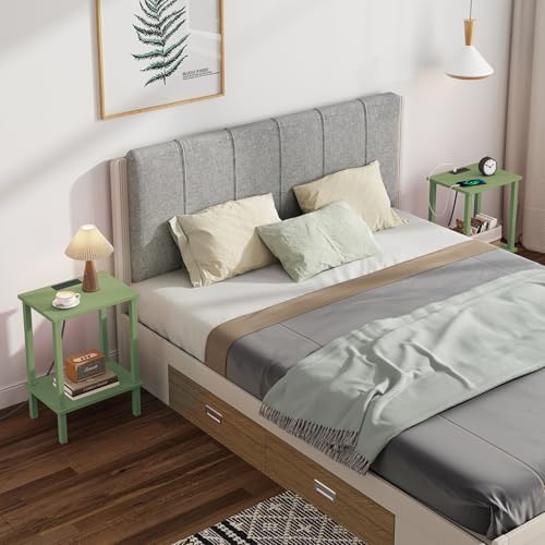 TUTOTAK End Table with Charging Station, Side Table, Nightstand - Image 7