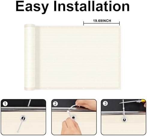 COOLBOYS Customized 3'x12' Butter Cream Balcony Privacy Screen Fence Cover - Image 5