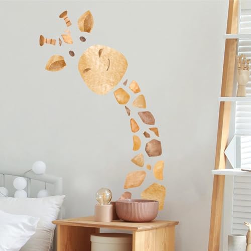 Large Giraffe Wall Decal, Cute Giraffe Wall Stickers, DIY Safari Animal Wall Decor for Nursery Baby Bedroom Kindergarten - Image 4