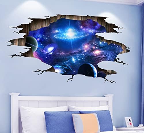 Blue Purple Galaxy Wall Decals, Removable Sticker,The Art Magic 3D Milky Way Dreamscape Home Decor (4 Sheets) - Image 6