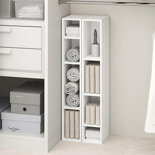Furinno Fulda 8-Tier Closet Organizers and Storage, Open Shelf, Storage Organizer, 6-Inch Width, for Closet, Bedroom, White - Image 5