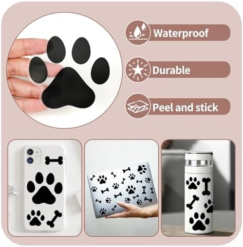 AOWDIAO 174 Pcs Dog Paw Decals - Peel and Stick Vinyl Wall Stickers for Dog's Room, Playroom & Party Decor - Image 3