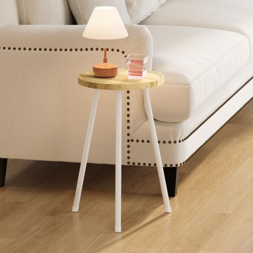 Small Round Side Table, Drink Table, Mini Couch End Table, Coffee Table, Snack Table for Small Spaces, Living Room, Bedroom, Sofa LET520Y by Unknown