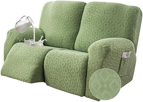 Genina Waterproof Recliner Loveseat Cover,2 Seat Couch Cover,Matcha Green by Genina