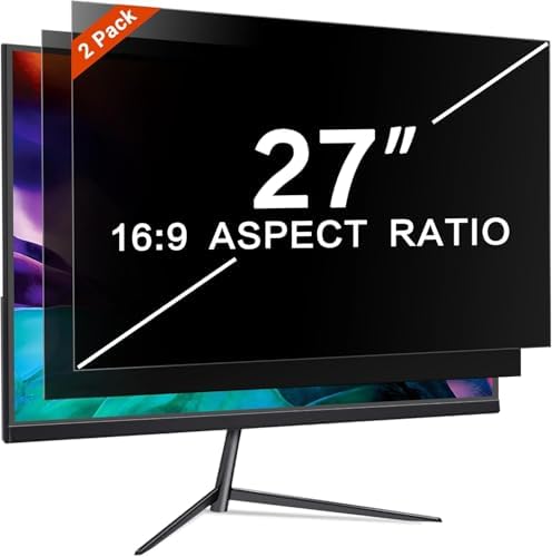 PYS 27 Inch Monitor Privacy Screen for 16:9 Widescreen Monitor, 2 Pack by PYS
