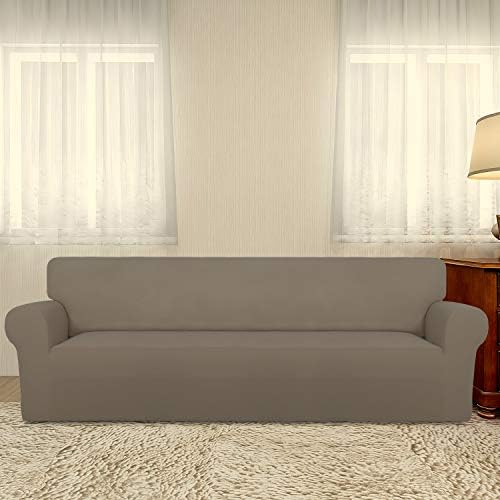 PureFit Stretch Couch Covers for Sofa 4 Seater Slipcovers Natural - Image 2