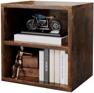 FUSUNBAO Magic DIY Storage Organizer - Stackable Cubes for Home Books, Clothes, Toys-Modular Cubby Storage System-Office Cubical-Bookcase Closet (Antique Brown, 1 Layer Cube) by FUSUNBAO