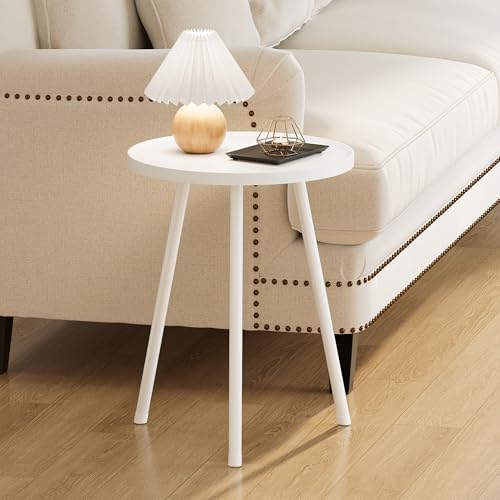Round Side Table, Small End Table, Drink Table for Couch, Mini Tea Table for Sofa, Modern Accent Nightstand for Small Space, Living Room Bedroom LET521W - Image 4