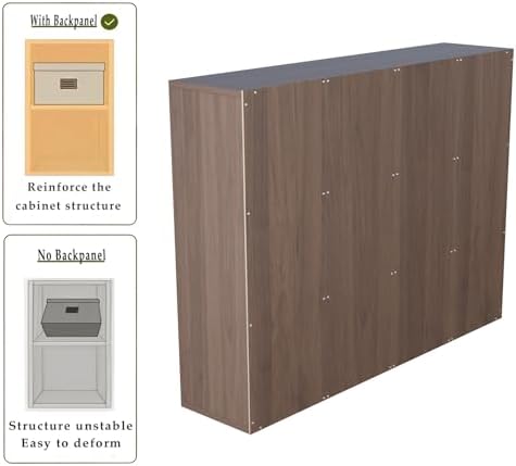 OSCHF 12-Cube Storage Shelf Bookcase, Walnut - Image 6