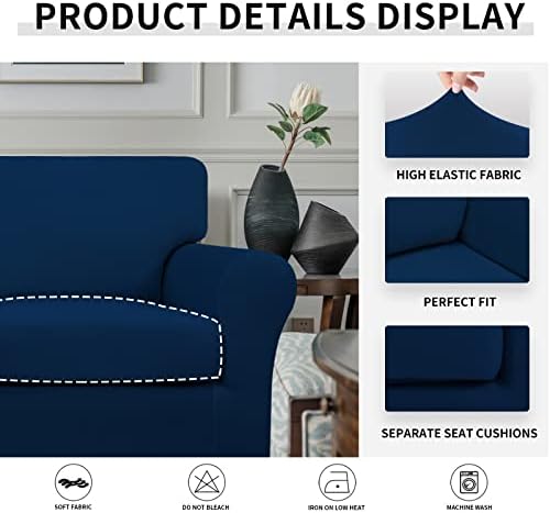 Easy-Going 2 Pieces Stretch Sofa Slipcover for Armchair Washable - Image 4