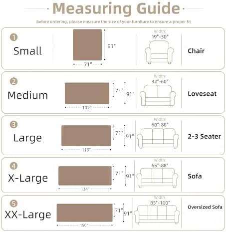 Couch Cover for Dogs Washable Sofa Cover, Sectional Couch Covers, Sofa Covers for 2 Cushion Couch, Non Slip Stripe Sofa Slipcovers Furniture Protector (Floral ‌Light Coffee 91x102) - Image 2