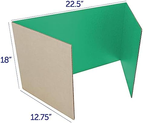 Flipside Products 18”x 48” Green Study Carrel, Privacy Boards, Student Privacy and Focus Booth for The Classroom, Desk Divider Cubby for Tests, Made in USA - 24 Pack - Image 3
