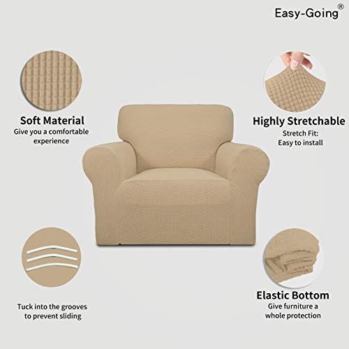 Easy-Going Stretch Chair Slipcover with Arm Washable Sand - Image 4