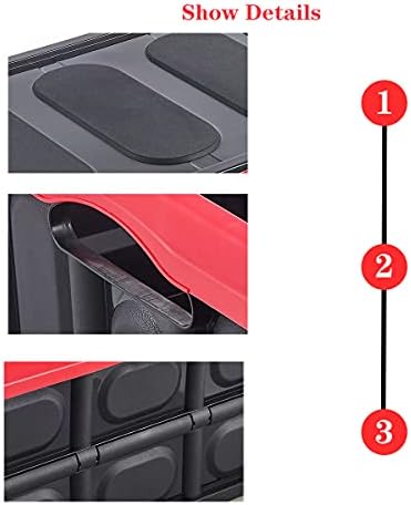 GUOZI 30 Liter Collapsible Storage Bin with Lid, Durable Plastic Folding Storage Crate, Stackable Storage Box Organizer Container for Keepsake Toy Photos Office Nursery Wardrobe Bookshelf etc. - Image 5