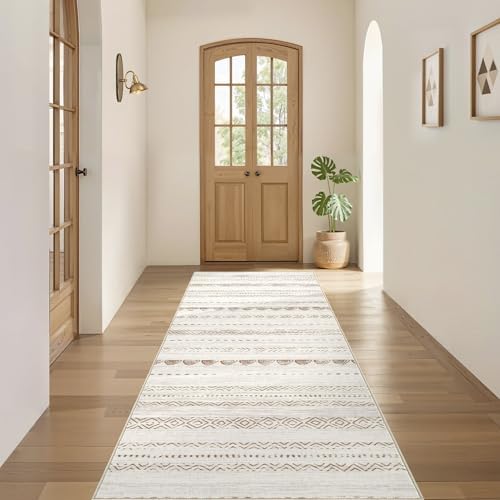 Nakagishi Boho 2x6 Runner Rug Machine Washable Rugs Non Slip Beige/Brown - Image 4
