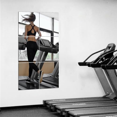 3 PCS Wall Mirror Tiles, Upgrade Shatterproof Self-Adhesive Full Length Mirror for Bedroom, Bathroom, Home Gym - Frameless Acrylic Tiles for Home Decor 17.8'' x 12'' - Image 3