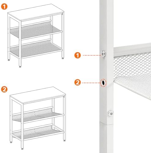 HOOBRO End Table, 3-Tier Narrow Side Table, Nightstand with 2 Flat or Slant Adjustable Shelves for Small Spaces, Hallway, Living Room, Bedroom, Sturdy, Easy Assembly, White WT23BZ01G1 - Image 6