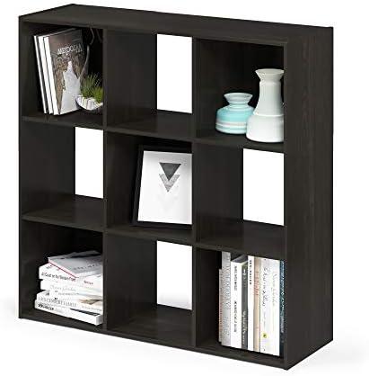 Furinno Pelli Cubic Storage Cabinet, 3x3, Espresso by Furinno-FitsYourSpaceFitsYourBudget
