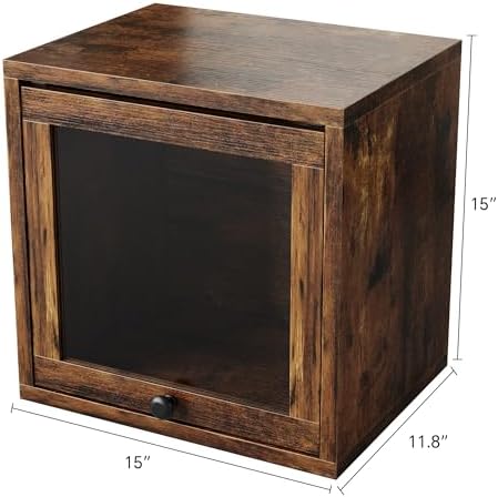 FUSUNBAO Magic DIY Cube Storage Organizer Stackable Cubes for Home Books Clothes Toy-Modular Cubby Storage System-Office Cubical-Bookcase Closet(Antique Brown, Glass Door Cube) - Image 3