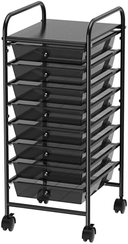 Simple Houseware 8 Drawers Rolling Utility Cart Art Craft Storage, Black by SimpleHouseware