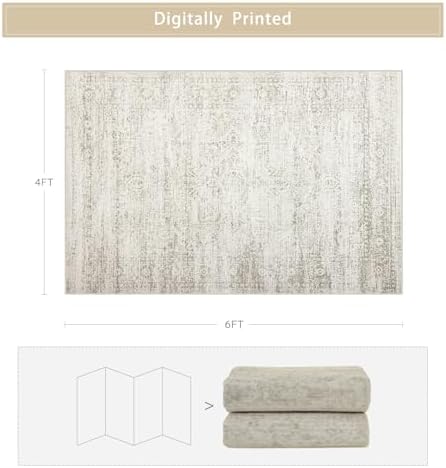 Small Washable Rugs 4x6 Area Rugs for Living Room,Bedroom,Kids Room,Nursery - Image 2