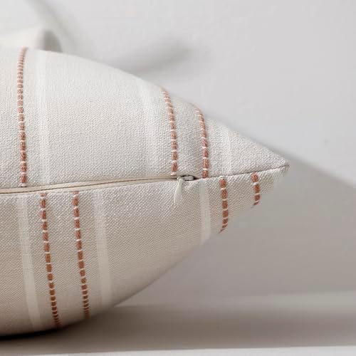 Hckot Terracotta Throw Pillow Covers 24x24 Set of 2 Striped Pillow Covers - Image 4