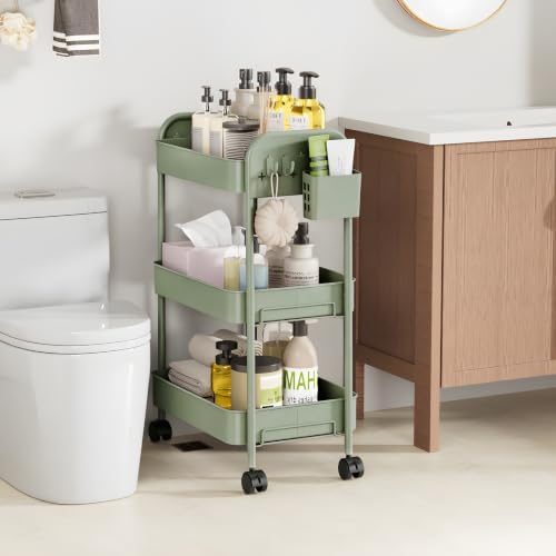 Heavy-Duty Rolling Cart 3 Tier Metal Utility Storage Cart - Image 4