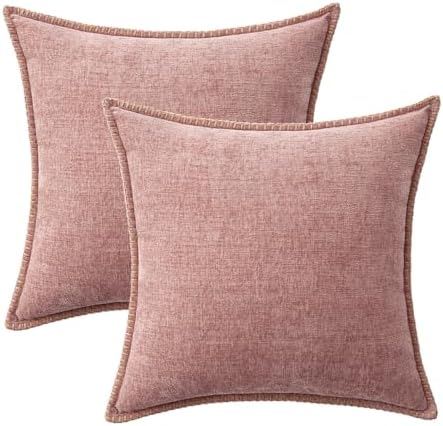 MIULEE Decorative Couch Throw Pillow Covers 20x20 Inch Blush Pink 2 Pack - Image 6