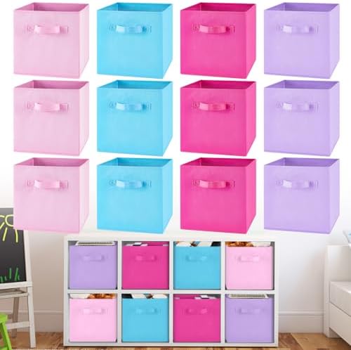 Yinder 12 Pcs Cube Storage Bin Multicolor 10.5''x10.5''x11'' Storage Cubes by Yinder