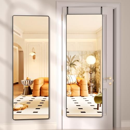 Hasipu Door Mirror Full Length, 56 x 16 Inch Full Body Wall Mirror Over The Door Hanging Mirror for Bedroom, Living Room, Cloakroom by Whatssuitableisthebest