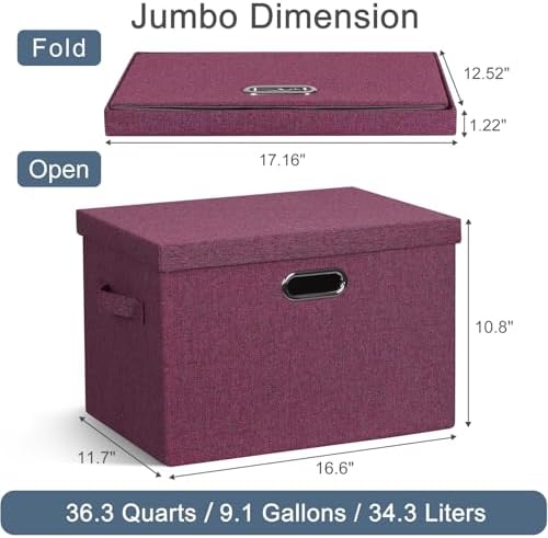Storage Bins with Lids Fabric Closet Organizers Cubes Office Organization - Image 2