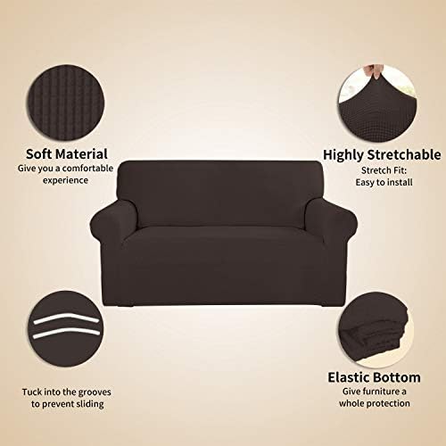 Easy-Going Stretch 4 Seater Oversized Sofa Couch Cover Chocolate - Image 4