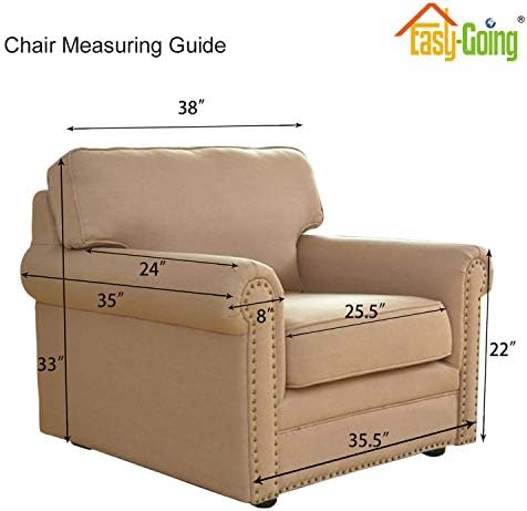 Easy-Going Stretch Chair Slipcover with Arm Washable Light Gray - Image 4