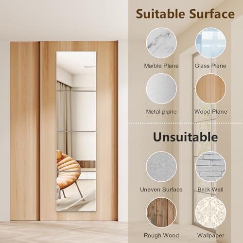 Shiftshade Mirror Wall Full Length,12X14 Inch Unbreakable Mirror Tiles for Bedroom Home Gym Door, Acrylic Mirror Full Body Shatterproof Mirror Stickers for Walls,Mirror Sheets (4pcs) - Image 3