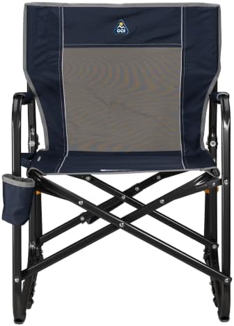 GCI OUTDOOR Freestyle Rocker Camping Chair | Portable Folding Rocking Chair with Solid, Durable Armrests, Drink Holder & Comfortable Backrest — Indigo Blue - Image 3
