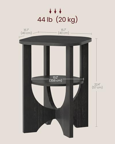 VASAGLE Side Table, 2 Tier Small Accent End Table, Nightstand - Image 2